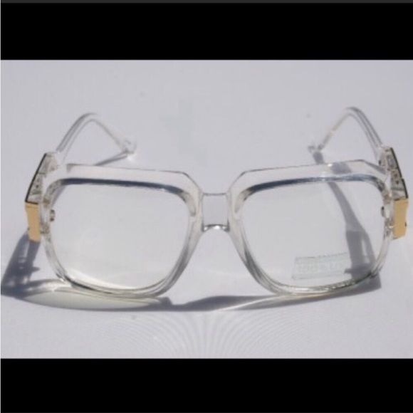 MENS  CLEAR & GOLD RETRO LOOK GAZELLE GLASSES *NEW - Picture 2 of 2